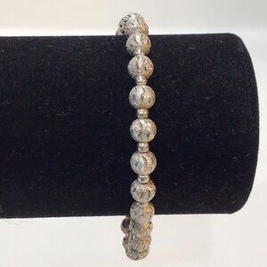 Gianni Bernini Sterling Diacut Bead Bracelet EUC